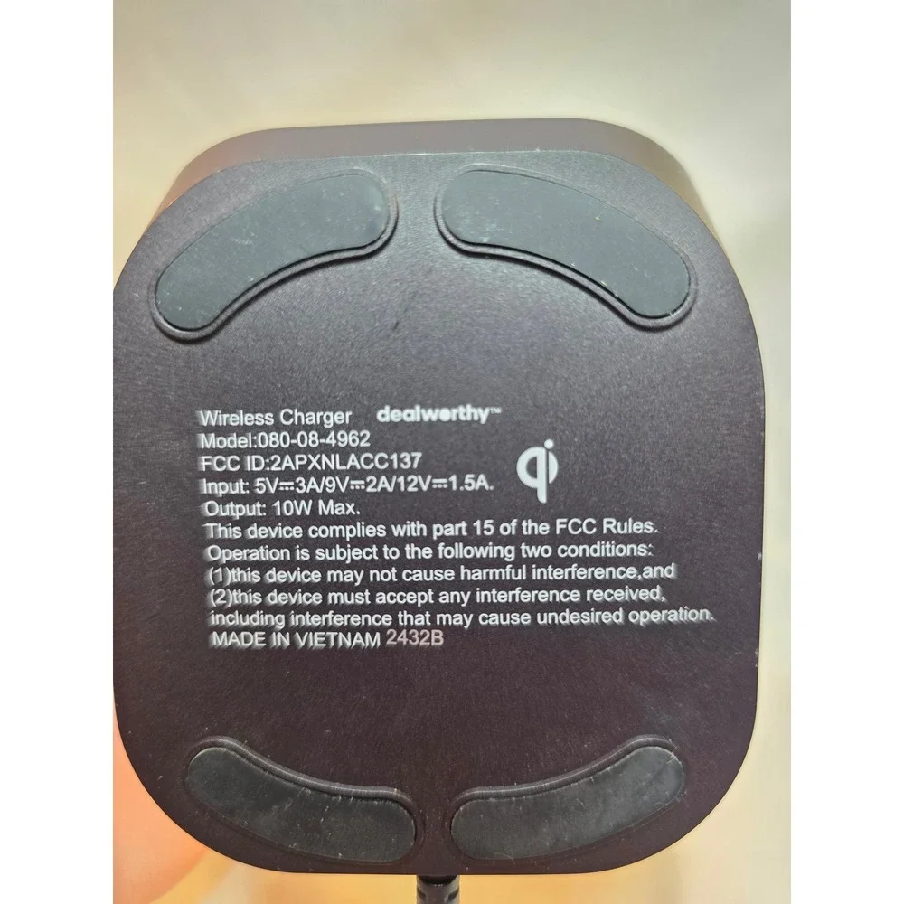 Dealworthy Wireless Charging Stand 10W Black Qi-Enabled Model 080-08-4962